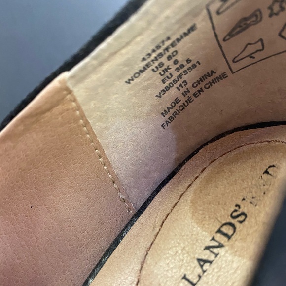 Lands’ End Suede Black Wedges 8W New! - Picture 5 of 5